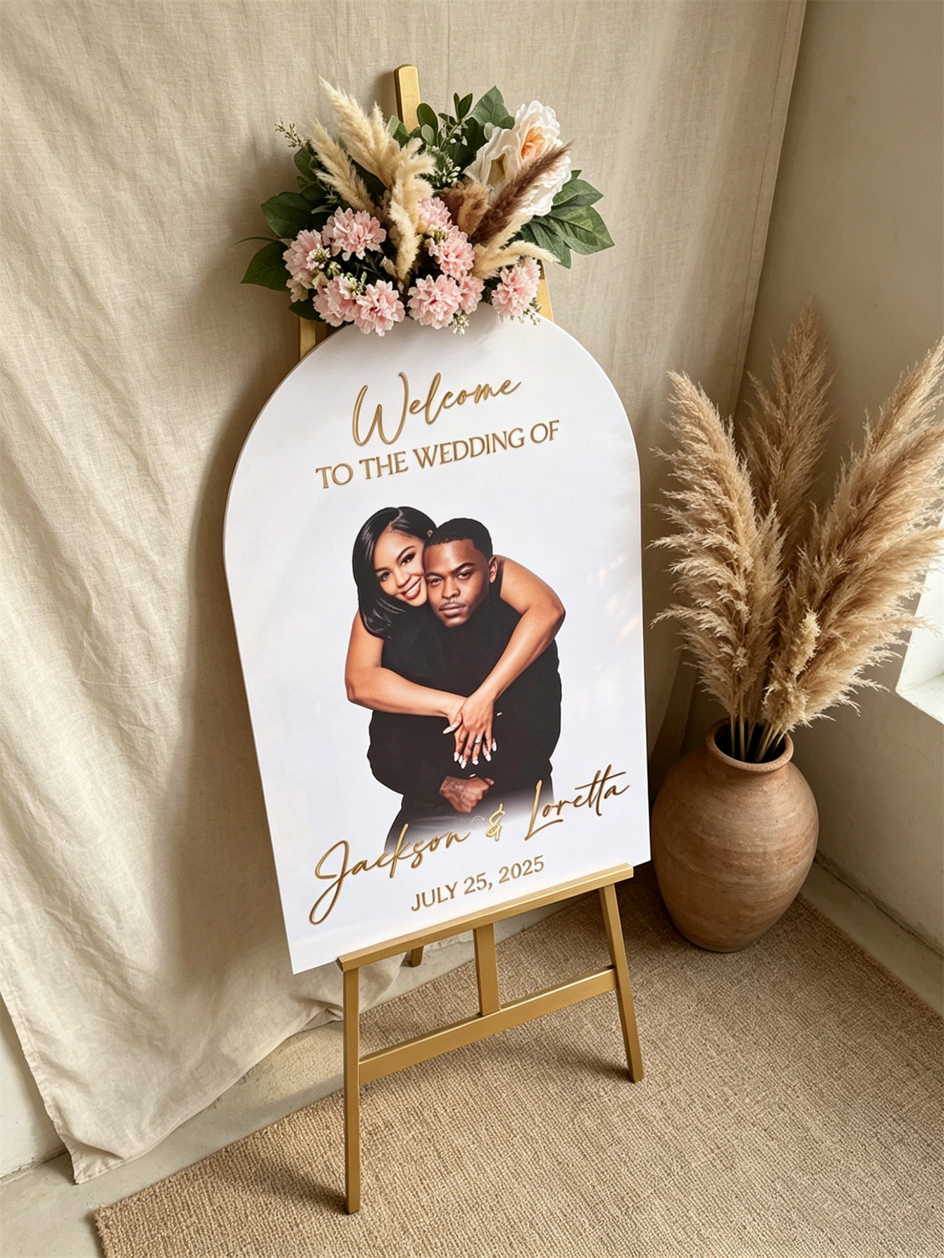 Custom Couple Photo Arch Acrylic Wedding Sign